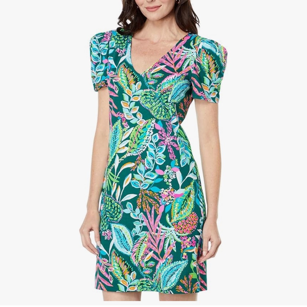 Floral V-Neck Dress - Multicolor